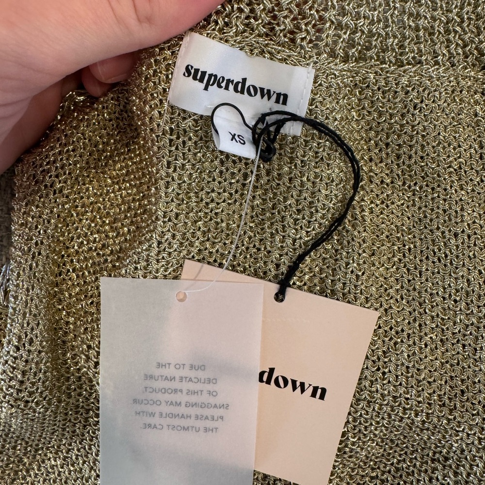 Gold Superdown Top XS NWT - Picture 4 of 4